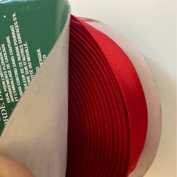 Red Ribbon Wire Edged Ribbon Red Satin Christmas Ribbon - Picture 8 of 9